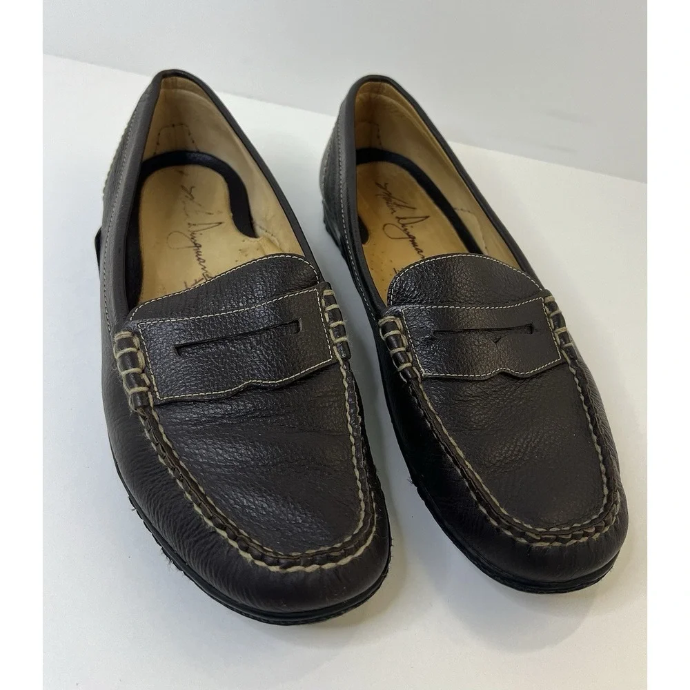 9 1/2 M Martin Dingman Driver Loafer Moccasin Bill Leather Penny Loafer Brazil